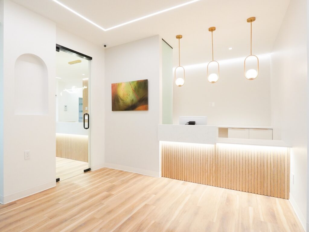 Reception desk at The Dental Boutique Fort Myers